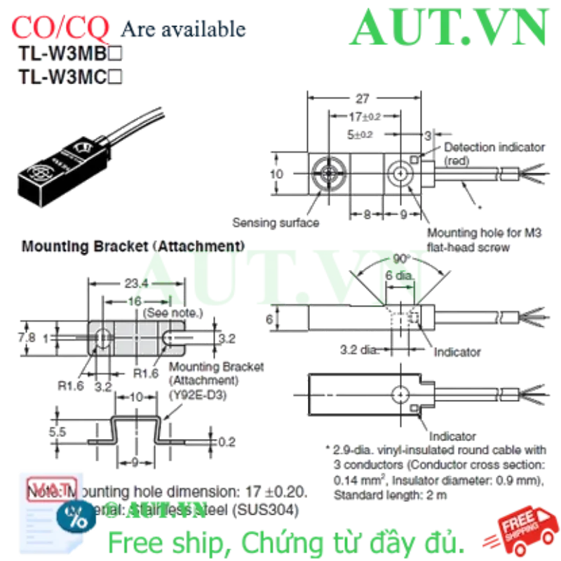 Ảnh của Cảm biến tiệm cận Omron TL-W3MB1 2M