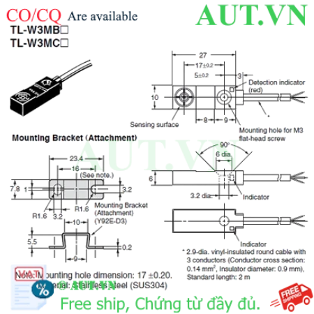 Ảnh của Cảm biến tiệm cận Omron TL-W3MB25 2M