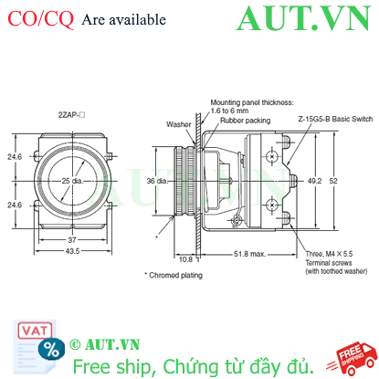 Ảnh của Công tắc nút nhấn Omron 2ZAP-G