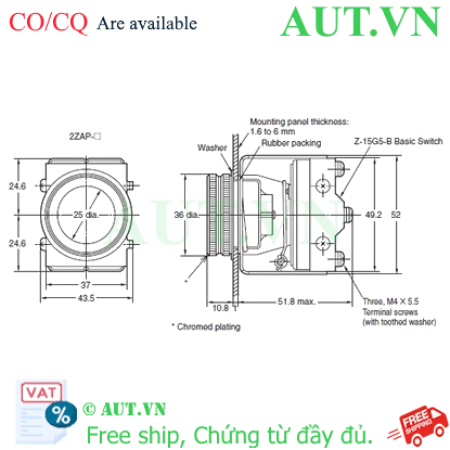 Ảnh của Công tắc nút nhấn Omron 2ZAP-G