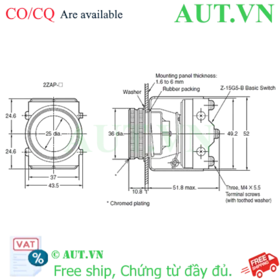 Ảnh của Công tắc nút nhấn Omron 2ZAP-G