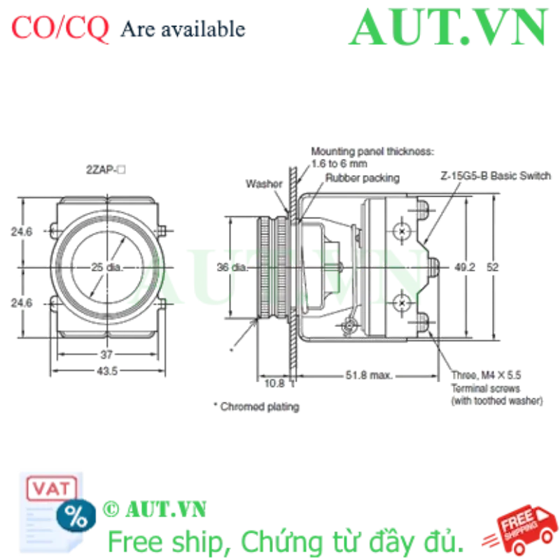 Ảnh của Công tắc nút nhấn Omron 2ZAP-G