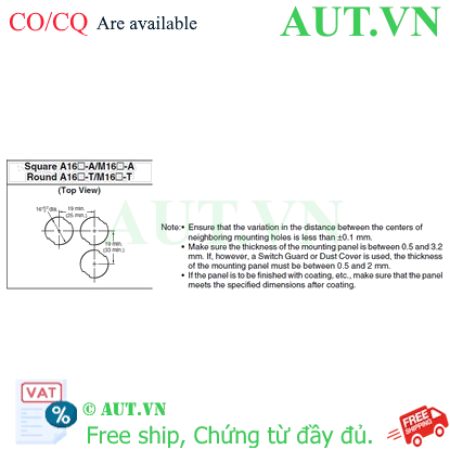 Ảnh của Công tắc nút nhấn Omron A165-APYM-2P