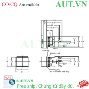 Ảnh của Công tắc nút nhấn Omron A165-JBM-2P
