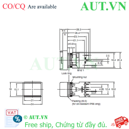 Ảnh của Công tắc nút nhấn Omron A165-JGM-2P