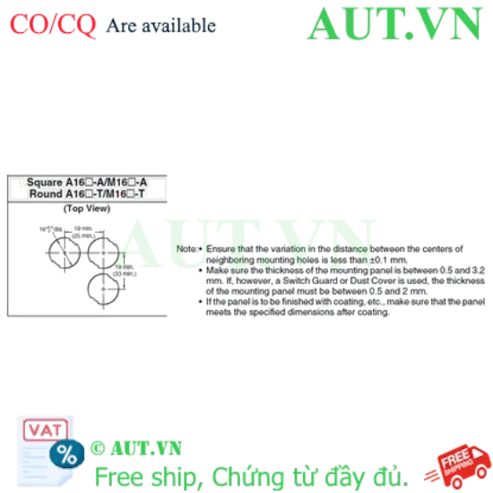 Ảnh của Công tắc nút nhấn Omron A165L-ARM-24D-1P