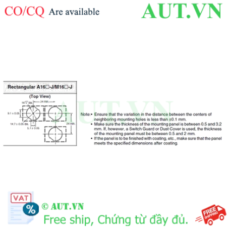 Ảnh của Công tắc nút nhấn Omron A165L-JGM-24D-1P