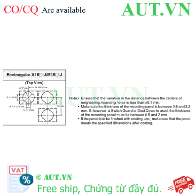 Ảnh của Công tắc nút nhấn Omron A165L-JGM-5D-1P