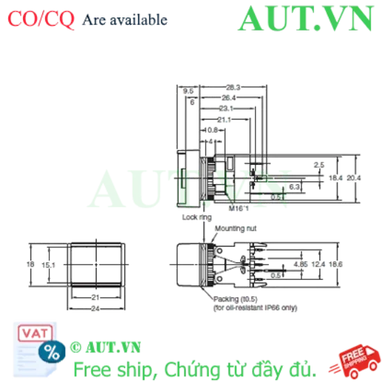 Ảnh của Công tắc nút nhấn Omron A16-JPYM-2P
