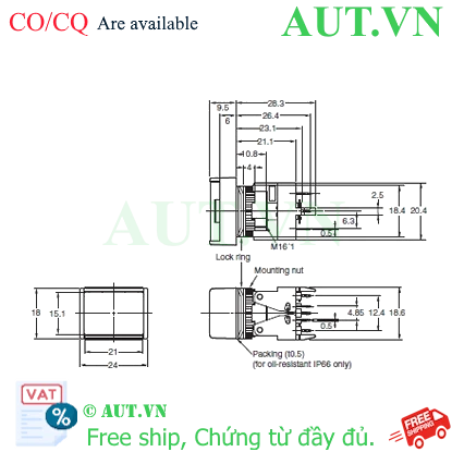 Ảnh của Công tắc nút nhấn Omron A16-JRM-2P