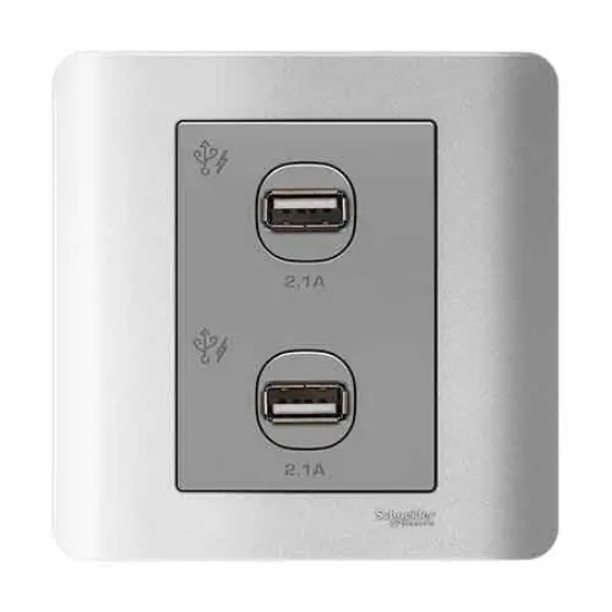 Ảnh của Ổ sạc USB đôi 2.1A Schneider E8432USB_SA_G19