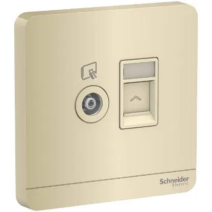 Ảnh của Ổ cắm TV và ổ cắm mạng cat5e Schneider E8332TVRJS5_WG_G19