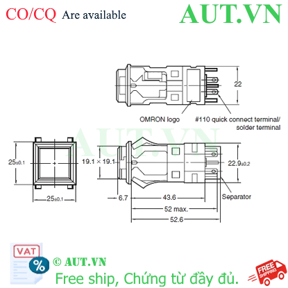 Ảnh của Công tắc nút nhấn Omron A3PA-90D11-12EW
