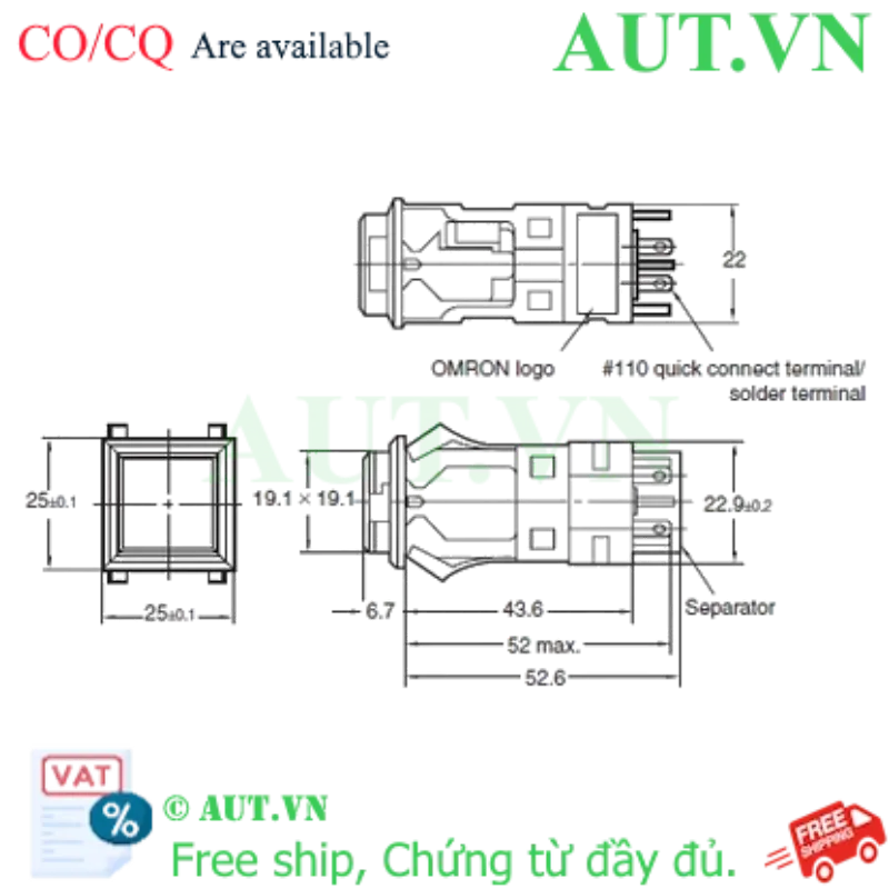 Ảnh của Công tắc nút nhấn Omron A3PA-90D12-24EO
