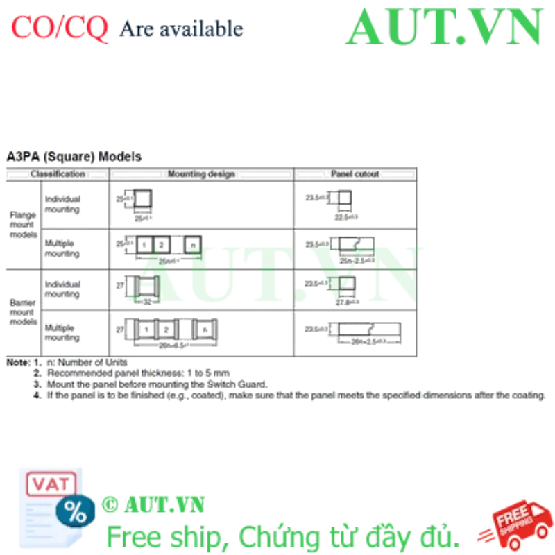 Ảnh của Công tắc nút nhấn Omron A3PA-90E12-24EG