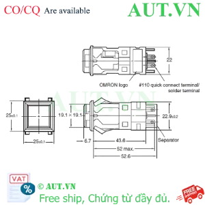 Ảnh của Công tắc nút nhấn Omron A3PA-90G11-24EW