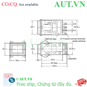 Ảnh của Công tắc nút nhấn Omron A3PJ-90D12-24EW