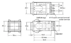 Ảnh của Công tắc nút nhấn Omron A3PJ-90G12-24EG