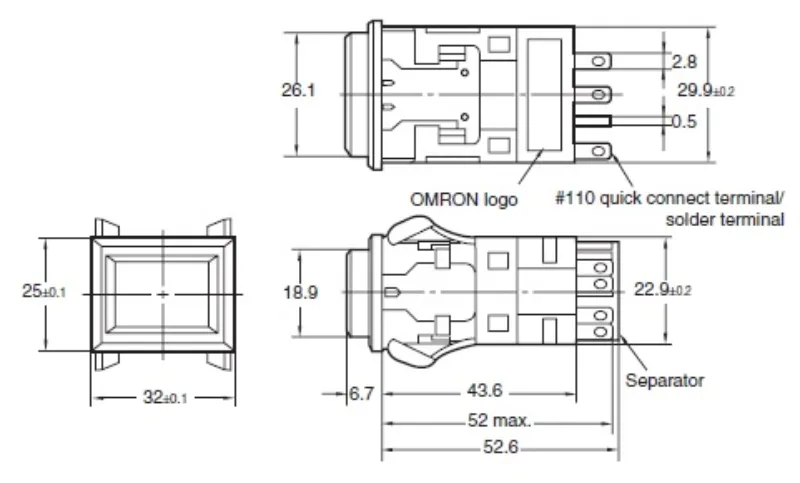Ảnh của Công tắc nút nhấn Omron A3PJ-90G12-24EG