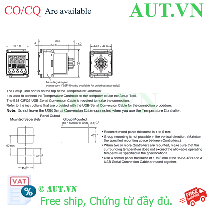 Ảnh của Đồng hồ nhiệt Omron E5CC-RW0DUM-000