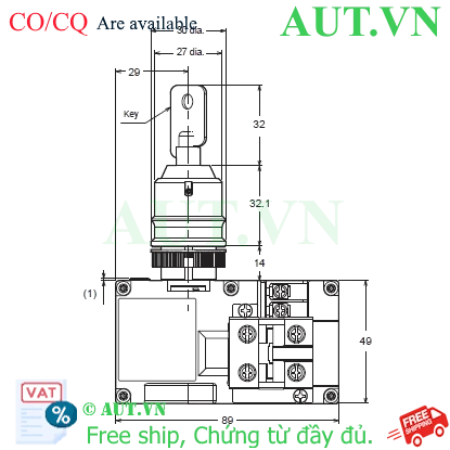 Ảnh của Khóa cửa an toàn Omron A22LK-2RLB-22-K01-SJ