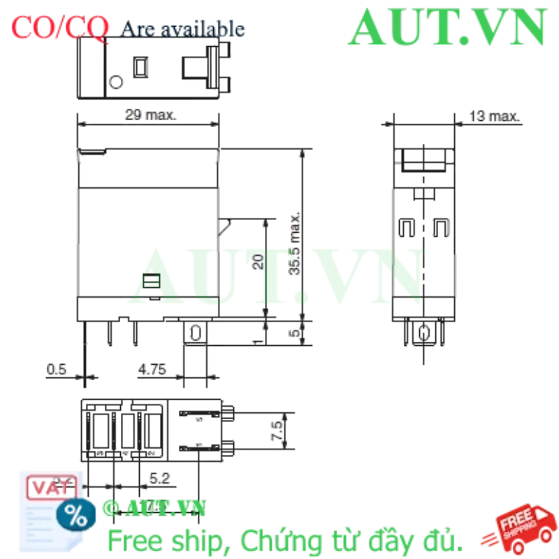 Ảnh của Rơ le trung gian Omron G2R-1-SNI AC200/(220) (S)
