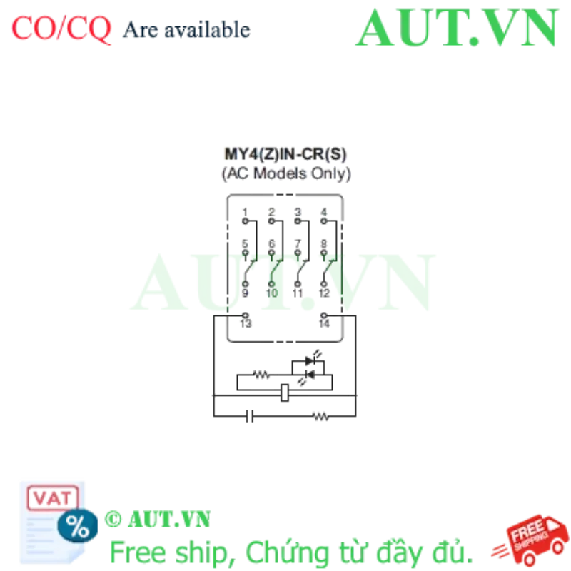 Ảnh của Rơ le trung gian Omron MY4IN-CR AC100/110 (S)
