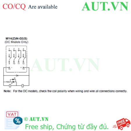 Ảnh của Rơ le trung gian Omron MY4IN-D2 DC24 (S)