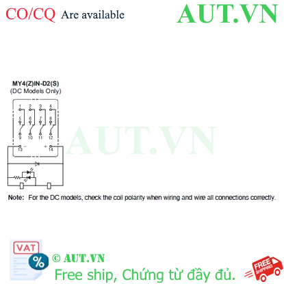 Ảnh của Rơ le trung gian Omron MY4ZIN-D2 DC24 (S)