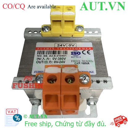 Ảnh của Biến áp cách ly 1 Pha 380V ra 24V 168VA (7A)