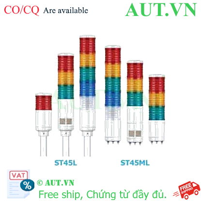 Ảnh của Đèn Tháp Tín Hiệu Qlight ST45L-BZ-3-24-RAG (3 Tầng, 24V, LED, Còi Báo)
