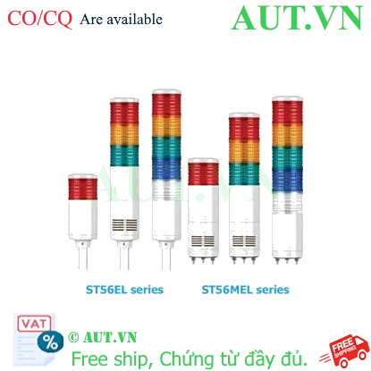 Ảnh của Đèn Tháp Qlight ST56EL-BZ-3-24-RAG-LB18 | 3 Tầng LED, Còi 90dB, 24VDC/VAC