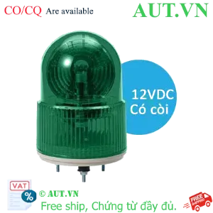 Ảnh của Đèn Tín Hiệu Cảnh Báo Qlight S100RLR-BZ-12-G | Xoay LED Xanh, Còi 90dB, 12VDC