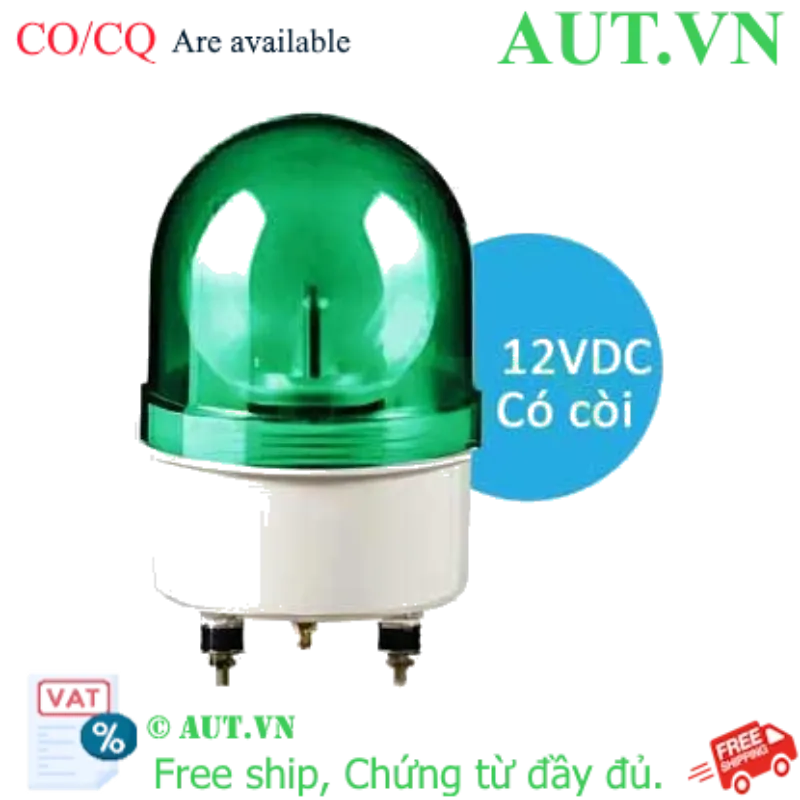 Ảnh của Đèn Cảnh Báo Qlight S100DR-BZ-12-G | Đèn Xoay LED Xanh, Còi 90dB, 12VDC
