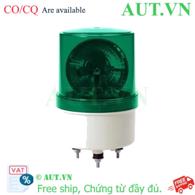 Ảnh của Đèn Cảnh Báo Xoay Qlight S100LR-BZ-12-G | LED Xanh Lá, Còi 90dB, 12VDC - AUT VN