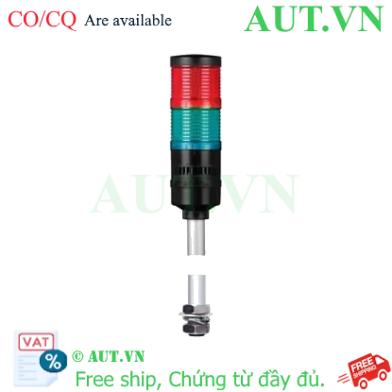 Ảnh của Đèn Tháp Tín Hiệu Qlight QT70LF-BZ-2-12-RG | 2 Tầng LED, 12VDC, Còi 90dB