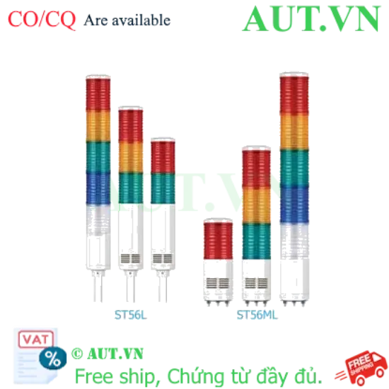 Ảnh của Đèn Tháp Qlight ST56L-BZ-4-24-RAGW | 4 Tầng LED, Còi 90dB, 24VDC/AC