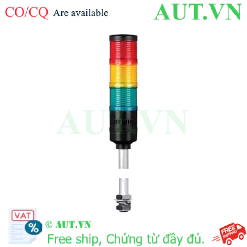 Ảnh của Đèn Tháp Tín Hiệu Qlight QT70LF-BZ-3-12-RAG | 3 Tầng LED, 12VDC, Còi 90dB