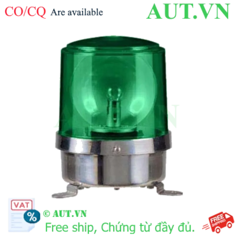 Ảnh của Đèn Xoay Cảnh Báo Qlight S150R-FT-24-G - 24VDC, Màu Xanh Lá, Vỏ Inox