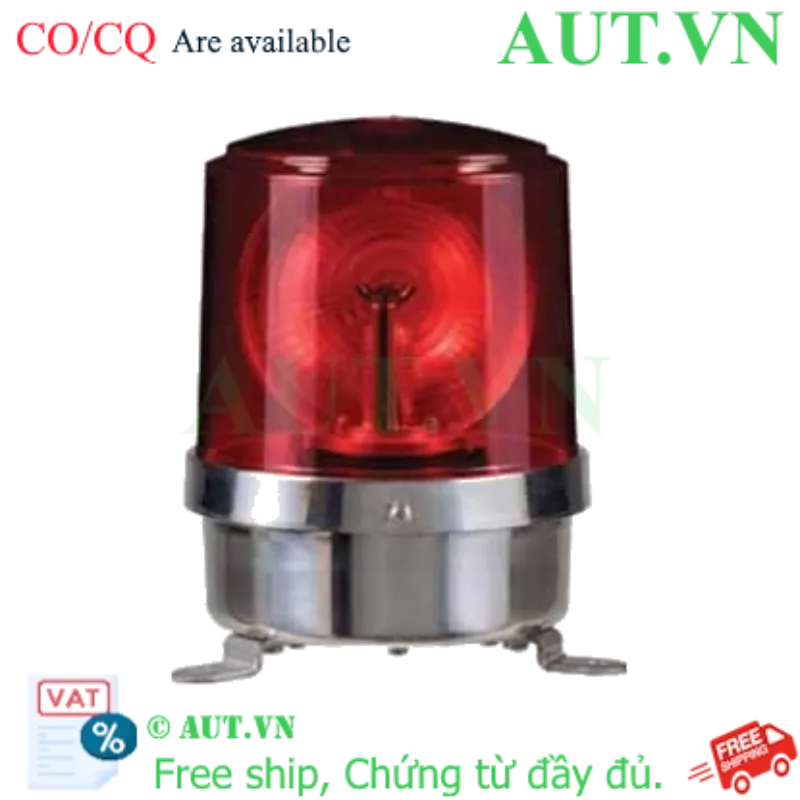 Ảnh của Đèn Xoay Cảnh Báo Qlight S150RLR-FT-24-R | 24VDC, LED Đỏ, Vỏ Thép Không Gỉ 150mm