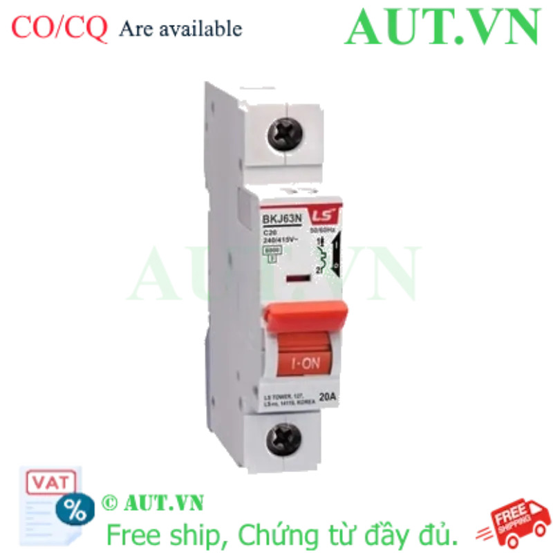Ảnh của Aptomat LS BKJ63N 1P C20A 6kA - MCB 1 Pha Chính Hãng, Ngắt Nhanh & An Toàn