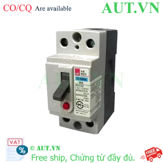 Ảnh của Aptomat khối chống giật 2 cực LS 32KGRd 20A 15mA 0.03s .