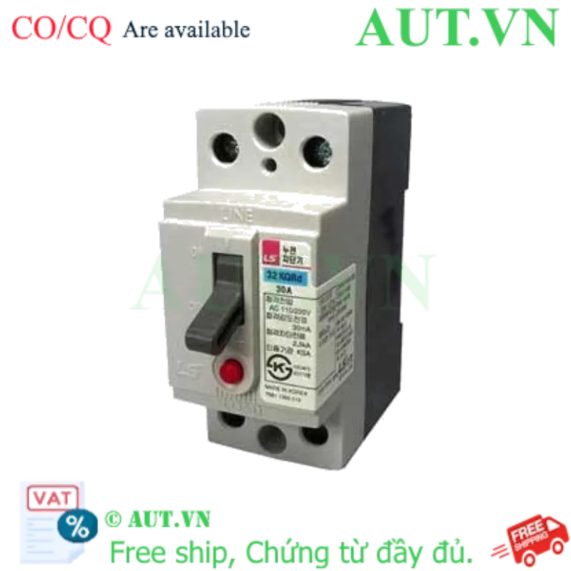 Ảnh của Aptomat khối chống giật 2 cực LS 32KGRd 30A 15mA 0.03s .