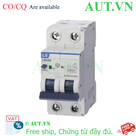 Ảnh của Aptomat chống giật dòng ngắn mạch 6kA LS LB63N 1P+N C20 30mA AC-TYPE 