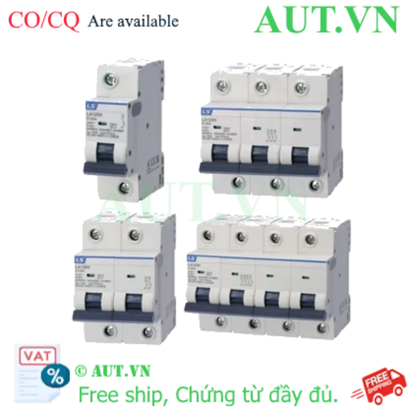 Ảnh của Aptomat cài dòng ngắn mạch 10kA LS LA125H 2P C100A (Ii=8In) 