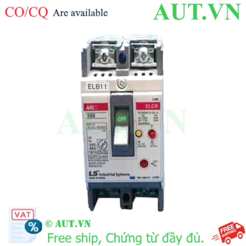Ảnh của Aptomat khối chống giật 2 cực LS EBS32Fb 3A 30mA .