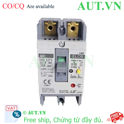 Ảnh của Aptomat khối chống giật 2 cực LS EBS52Fb 50A 30mA .