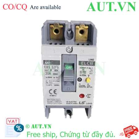 Ảnh của Aptomat khối chống giật 2 cực LS EBS52Fb 50A 30mA .