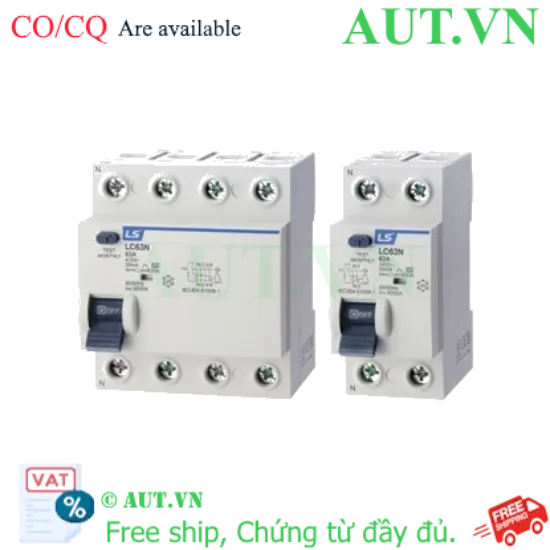 Ảnh của Áp tô mát chống giật dòng ngắn mạch 6kA LS LC63N 1P+N 63A 30mA AC-TYPE 