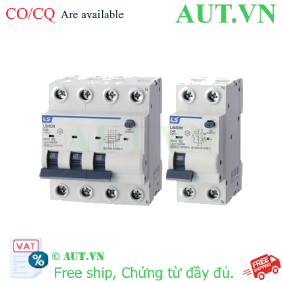 Ảnh của Áp tô mát chống giật dòng ngắn mạch 6kA LS LB40NN 1P+N C20 30mA A-TYPE 